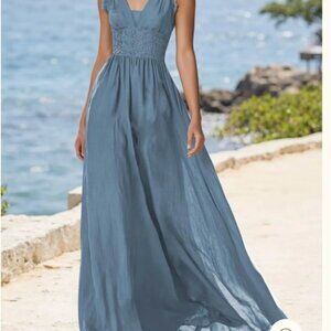 Chic Slate Blue Maxi Dress